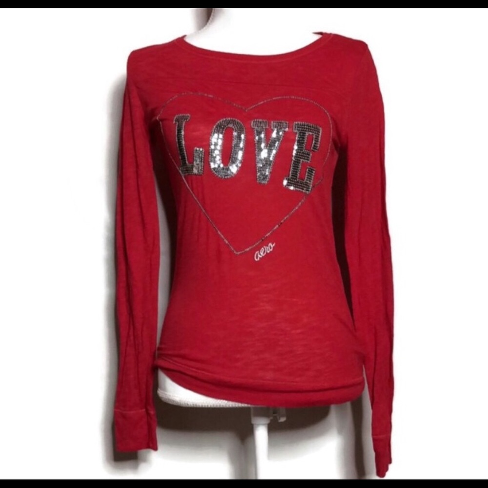 Red Long Sleeve Tee NWOT SzSmall